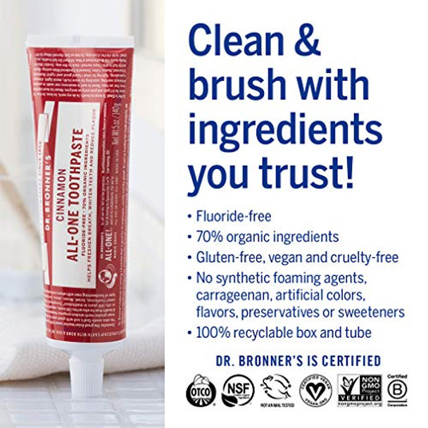 Dr. Bronner’S Allone Toothpaste 3Pack Variety (Peppermint Cinnamon Anise 5Oz Each) 70% Organic Ingredients Sls  Toothpaste Fluoride  Natural Vegan Gentle For Sensitive Teeth Dr. Bronner’S Allone Toothpaste 3Pack Variety (Peppermint Cinnamon Anise 5Oz Each) 70% Organic Ingredients Sls  Toothpaste Fluoride  Natural Vegan Gentle For Sensitive Teeth