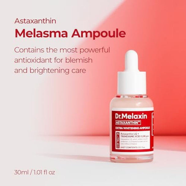 Dr.Melaxin Astaxanthin Ampoule For Brightening Skin Freckle Care Korean Skincare 1.01 Fl Oz (30Ml)