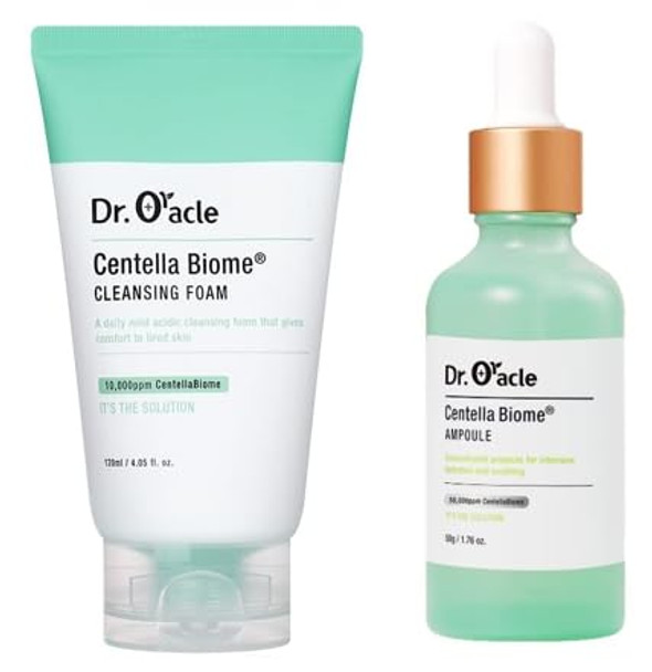 Dr.Oracle Centella Biome Cleanser And Ampoule Routine For Sensitivie Acneprone Irritated Skin