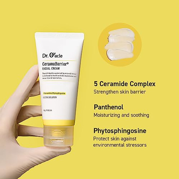 Dr.Oracle Ceramabarrier Facial Cream Ceramide Moisturizer Ceramide Moisturizer Cream Face Moisturizer For Dry Sensitive Skin (2.82 Oz) Dermatologist Tested