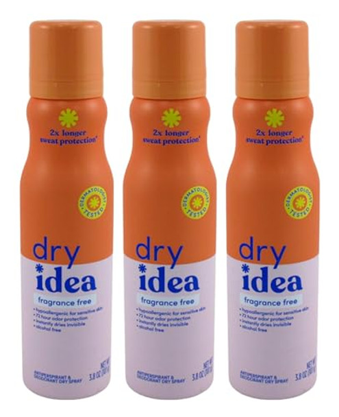 Dry Idea Deodorant 3.8 Ounce Dry Spray Fragrance Antipersprant (Pack Of 3)