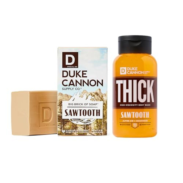 Sawtooth Big Brick Of Soap & Thick High Viscosity Body Wash Alpine Air & Cedarwood Scent Triplemilled 10Oz Bar Soap 3X Thicker Body Wash Mineralenriched & Naturallyderived (2 Pack Bundle)