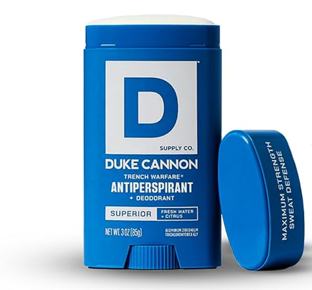 Duke Cannon Trench Warfare Antiperspirant Deodorant For Men Fresh Water & Citrus Scent Aluminumbased 3 Oz Longlasting Sweat Defense With Aloe & Vitamin E
