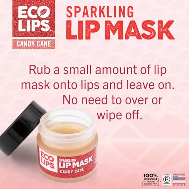 Eco Lips Sparkling Vanilla Mint Candy Cane Lip Mask And Sugar Lip Scrub For Holiday Ing Stocking Stuffers 0.25 Oz. (2 Ct)