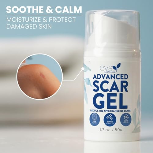 Eva Naturals Advanced Scar Gel For Surgical Scars Reduces The Appearance Of Old &  Keloid Csection Acne Scars Retinol & Allantoin Scar Treatment For Surgical Scars & Keloid Scar Treatment