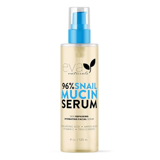 Eva Naturals Snail Mucin Serum For Face 4Oz Korean Skincare Moisturizing & Rejuvenating Serum For All Skin Types Eva Naturals Snail Mucin Serum For Face 4Oz Korean Skincare Moisturizing & Rejuvenating Serum For All Skin Types