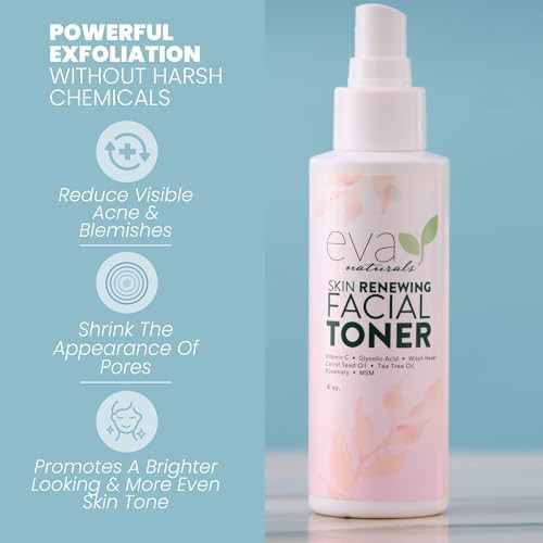 Eva Naturals Witch Hazel Face Toner Dry/Sensitive/Acne/Oily Skin Hydrating Toner (4Oz)