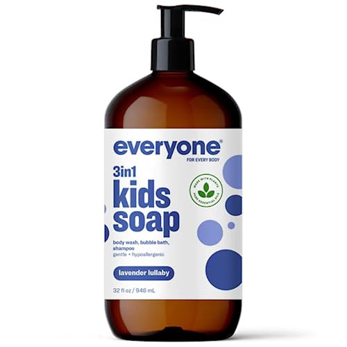 Everyone Soap For Every Kid 3 In 1 Head To Toes Variety Pack (Lavender Lullaby Orange Squeeze Tropical Coconut Twist) 32 Oz
