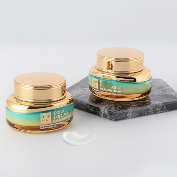 Farmstay Gold Collagen Nourishing Cream Collagen Cream For Vibrant Skin Face Moisturizer For Skin Elasticity Strengthens Skin Barrier 1.85 Oz Farmstay Gold Collagen Nourishing Cream Collagen Cream For Vibrant Skin Face Moisturizer For Skin Elasticity Strengthens Skin Barrier 1.85 Oz