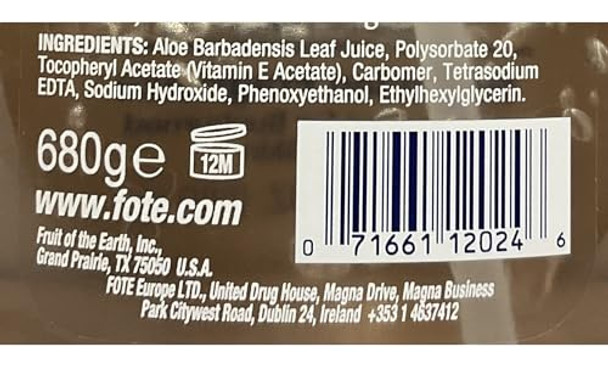 Fruit Of The Earth Aloe Vera 100% Gel 24 Oz (Pack Of 3)
