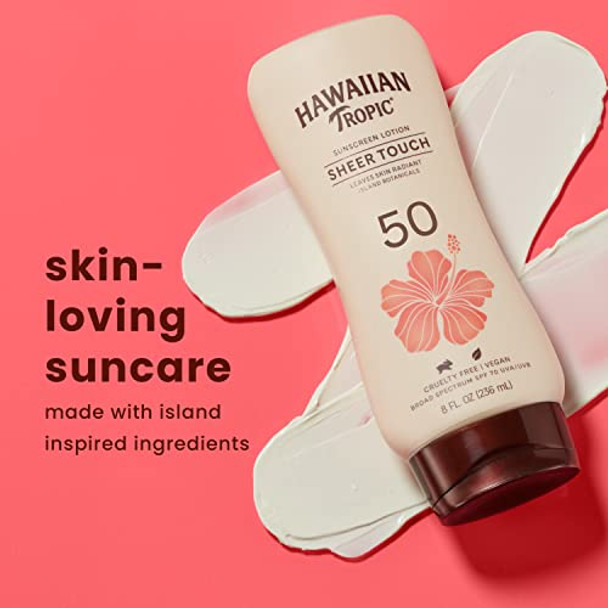 Hawaiian Tropic Sheer Touch Lotion Sunscreen Spf 50 8Oz Hawaiian Tropic Sunscreen Spf 50 & Weightless Hydration Lotion Sunscreen For Face Spf 30 1.7Oz