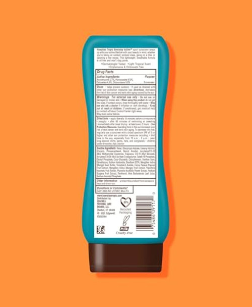 Hawaiian Tropic Everyday Active Sunscreen Lotion Spf 50 Waterresistant Broad Spectrum Uva/Uvb Protection 8 Fl Oz (Pack Of 2)