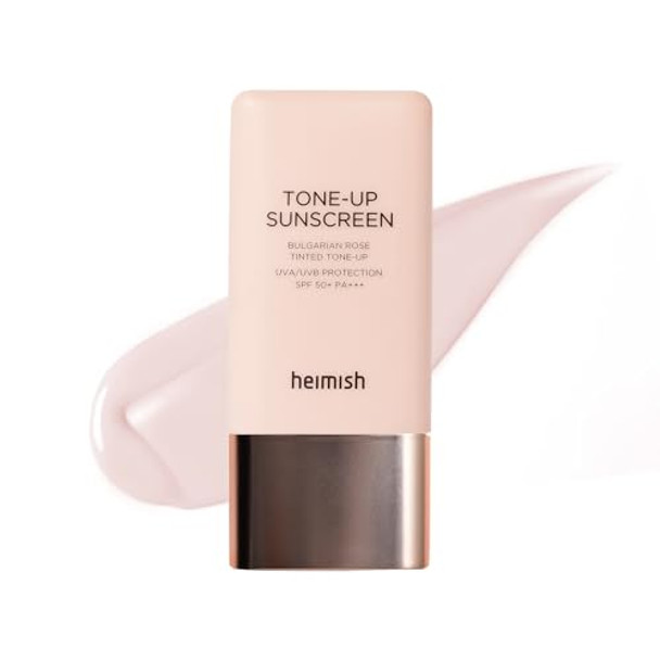 Heimish Bulgarian Rose Tinted Toneup Sunscreen Spf 50+ Pa+++ Multipurpose Tone Up Sunscreen Primer Makeup Base For Face Lightweight Nongreasy Hydrating Natural Pink Finish 1.0Fl.Oz/30Ml