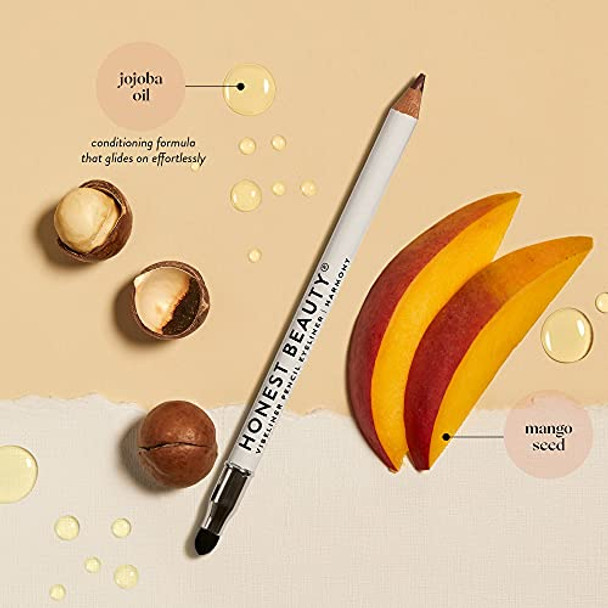 Honest Beauty Vibeliner Pencil Eyeliner Divine (Gold) With Jojoba Oil Meadowfoam Oil & Macadamia Nut Oil With Builtin Smudger 0.038 Ounce