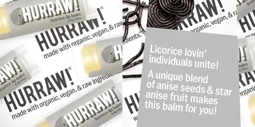 Hurraw Licorice Lip Balm 2 Pack: Organic  Vegan Cruelty And Gluten . Nongmo 100% Natural Ingredients. Bee Shea Soy And Palm . Made In Usa