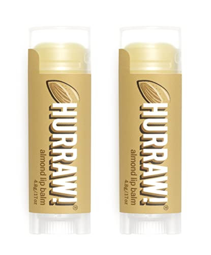 Hurraw Almond Lip Balm 2 Pack: Organic  Vegan Cruelty And Gluten . Nongmo 100% Natural Ingredients. Bee Shea Soy And Palm . Made In Usa