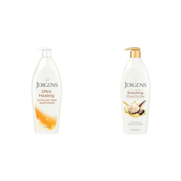 Jergens Ultra Healing Dry Skin Moisturizer Body And Hand Lotion & Hand And Body Lotion Pure Shea Butter Deep Conditioning Body Moisturizer Dermatologist Tested 26.5 Oz
