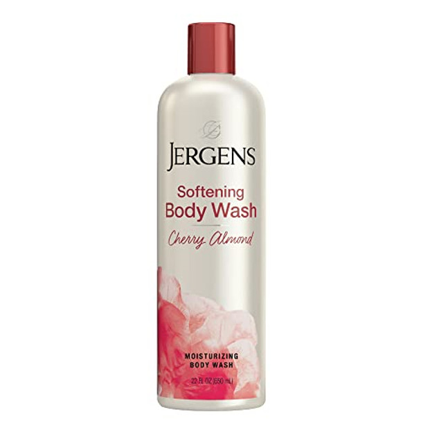 Jergens Extra Moisturizing Hand Soap Liquid Hand Soap Dispenser Cherry Almond Scent & Softening Body Wash Daily Moisturizing Skin Cleanser Paraben  22 Ounces