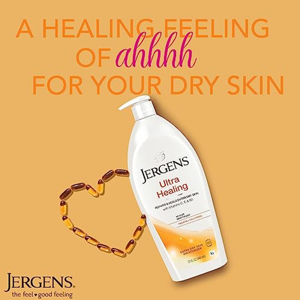 Jergens Ultra Healing Dry Skin Moisturizer Body And Hand Lotion For Dry Skin For Quick Absorption Into Extra Dry Skin With Hydralucence Blend Vitamins C E And B5 32 Ounce (Pack Of 2)