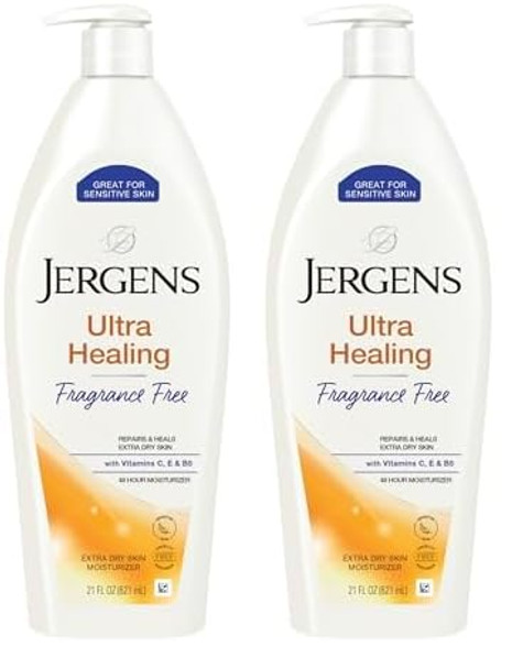 Jergens Hand And Body Lotion Ultra Healing Dry Skin Moisturizer Fragrance  Lotion Sensitive Skin Lotion 21 Oz (Pack Of 2)