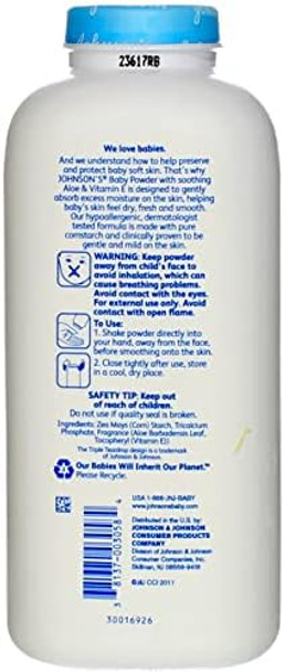 Johnson'S Aloe & Vitamin E Baby Powder 15 Oz (Pack Of 3) Johnson'S Aloe & Vitamin E Baby Powder 15 Oz (Pack Of 3)