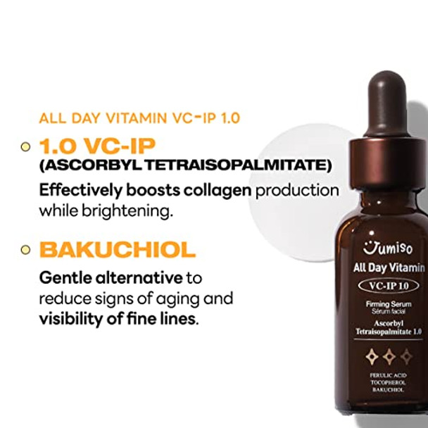 Jumiso All Day Vcip 1.0 Firming Serum 30Ml 1.01 Fl Oz Boosting Collagen Reducing Fine Lines Aronia Extract Bakuchiol Panthenol