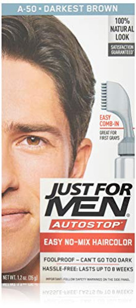 Just For Men Auto Stop Hair Color Darkest Brown A50 Just For Men Hair Color Men 1 Application (Pack Of 3)