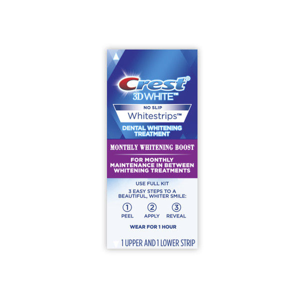 Crest 3D White Whitestrips Monthly Whitening Boost Teeth Whitening Kit, 12 Treatments