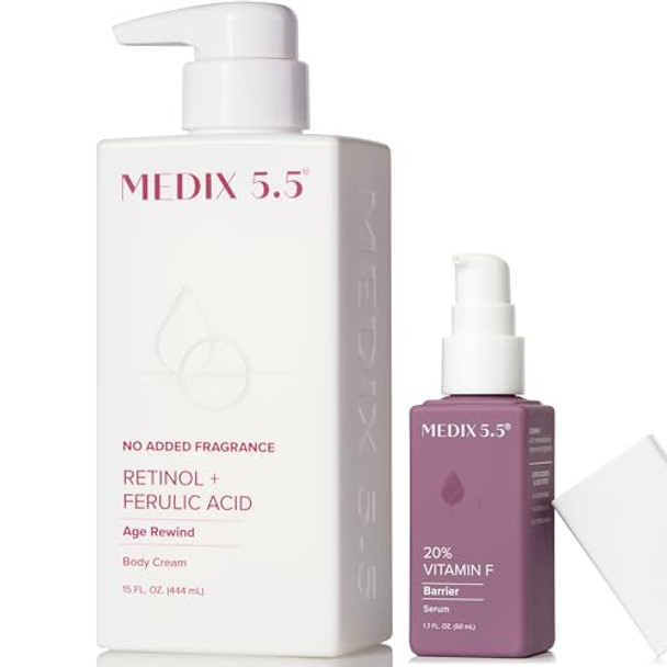 Medix 5.5 Fragrance  Retinol Age Rewind Cream + 20% Vitamin F Hydrating Body Serum Set