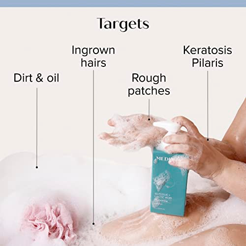 Medix 5.5 Coconut Oil + Manuka Honey Moisturizing Body Cream + Glycolic Acid + Lactic Acid Exfoliating Body Wash Set