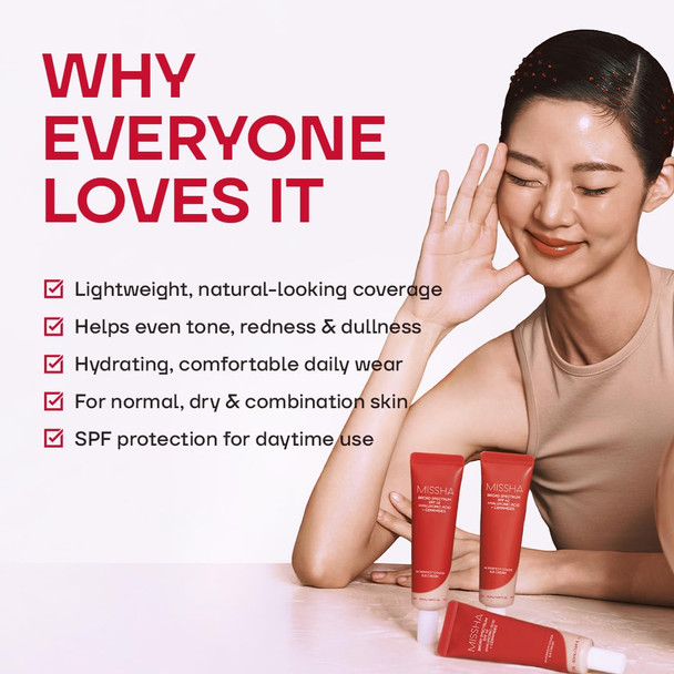 Missha M Perfect Cover Bb Cream No.21 Light Beige Light With Cool Undertone Spf 42 Pa +++ 1.69 Fl Oz Tinted Moisturizer With Spf