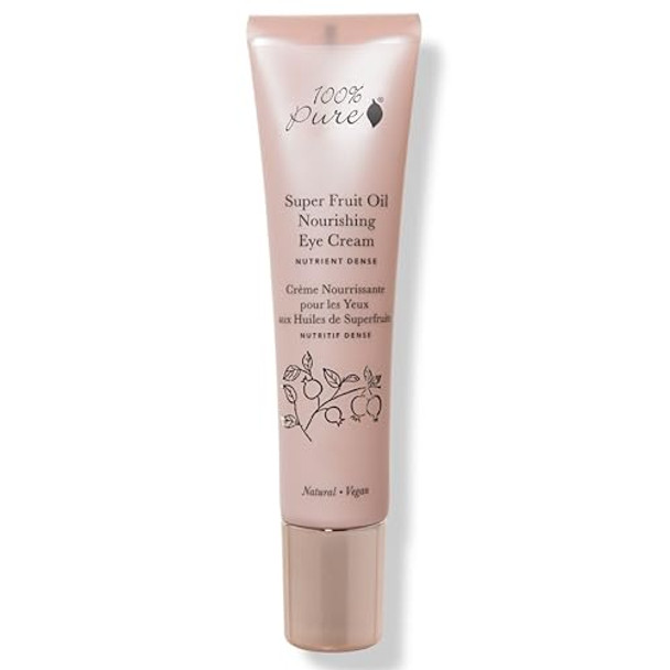 100% Pure Super Fruit Oil Nourishing Eye Cream Antiaging Organic & Natural Hydration For Puffiness Fine Lines Under Eye Bags 0.5 Fl Oz