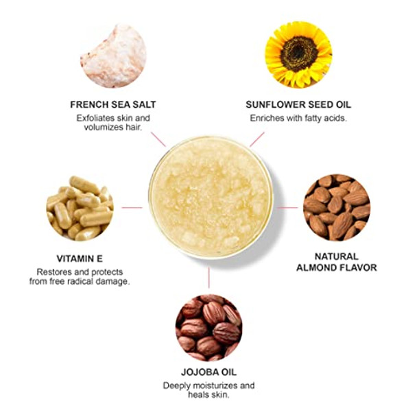 100% Pure Honey Almond Body Scrub Exfoliating Deep Clean With Sea Salts & Nourishing Oils Natural Deeply Moisturizing Skincare Vibrant Radiant Skin Restore & Pore Cleanse Vegan 10Oz