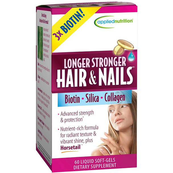 Applied Nutrition Longer Stronger Hair And Nails 60Count (Pack Of 3)