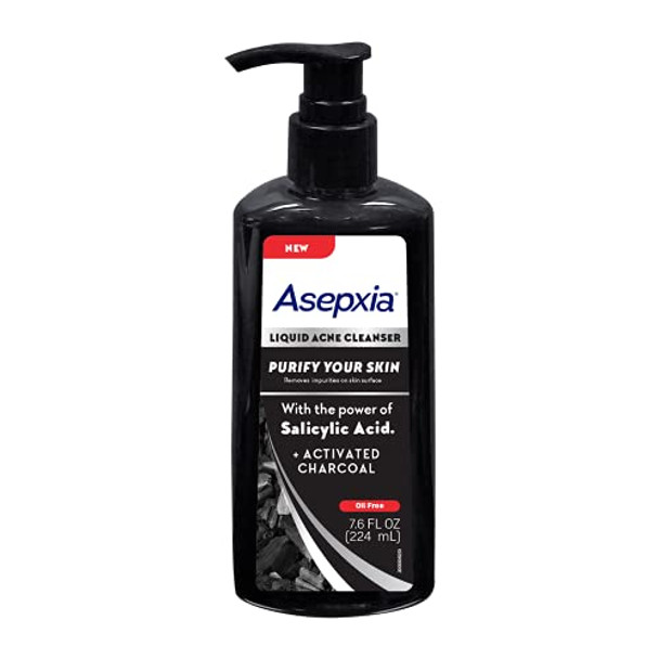 Aasepxia Liquid Acne Treatment Cleanser With Activated Charcoal And Salicylic Acid 7.6 Ounce