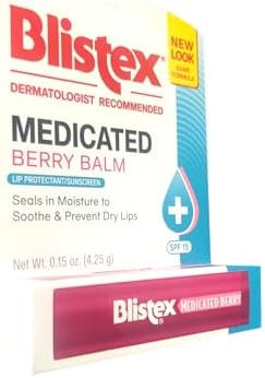 Blistex Medicated Lip Balm Spf 15 Berry .15Ounce Tubes (Pack Of 3)