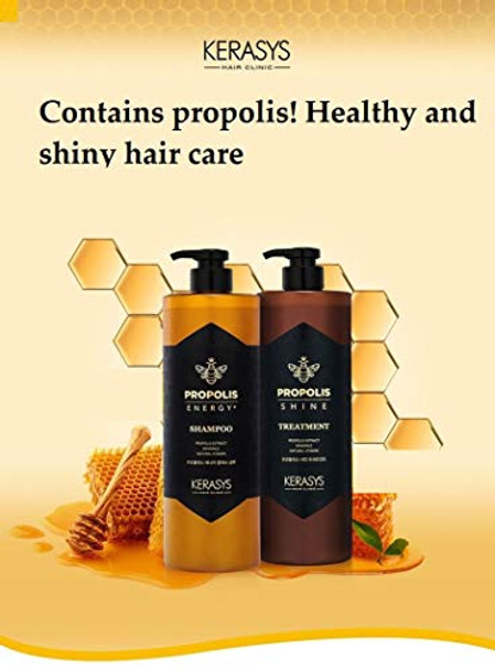 Kerasys Hair Clinic Propolis Shine & Healthy Hair Care Shampoo Propous Extract Minarals Natural Vitamin 1000Ml / 35.3 Fl Oz
