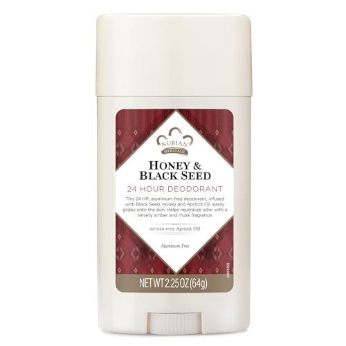 Nubian Heritage Aluminum Deodorant Honey & Black Seed – Natural Deodorant With Organic Shea Butter Apricot Oil And Aloe Vera 2.25 Oz