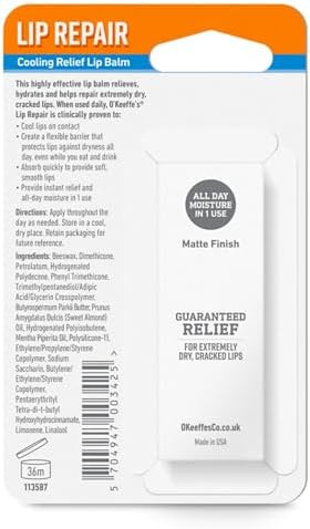 O'Keeffe'S Cooling Relief Lip Repair Lip Balm For Dry Cracked Lips Stick (Pack Of 1)