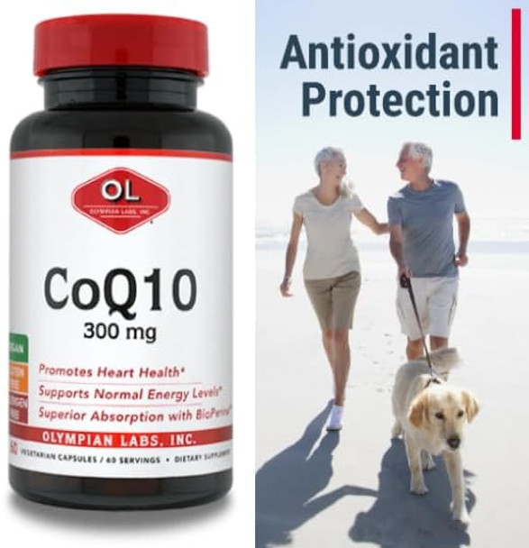 Olympian Labs Coq10 300Mg Vegetarian Capsules Formulated With Bioperine For Greater Absorption. 60 Capsules Supporting Heart Health