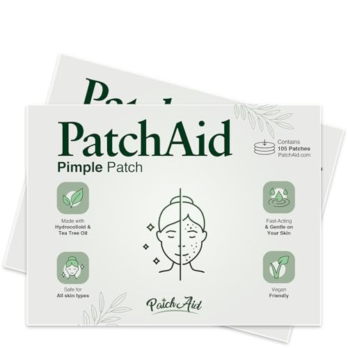 Hydrocolloid Fastacting Pimple Spot Treatment Patch With Tea Tree Oil By Patchaid (105 Count)