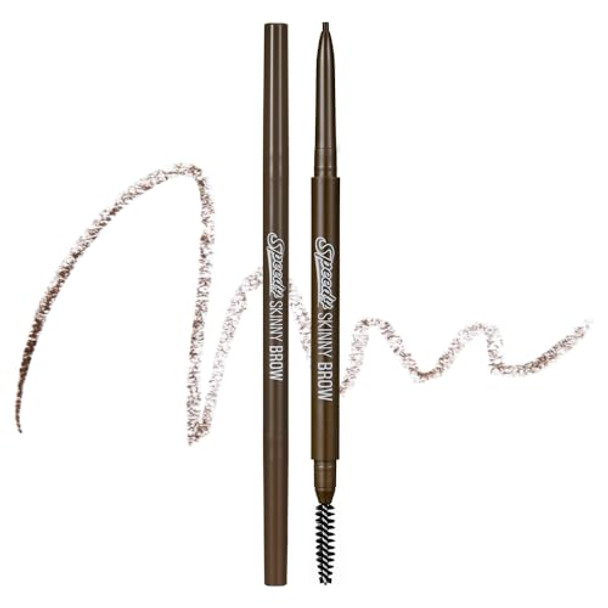 Peripera Speedy Skinny Brow (03 Natural Brown) 1.5Mm Precise Eyebrow Pencil Dualsided Fine Tip Shades Define Fills Brow Make Up K Beauty Korean Makeup