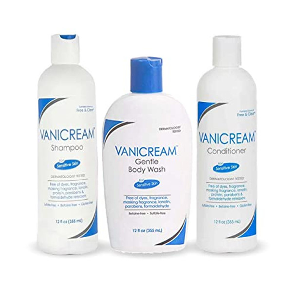 Vanicream And Clear Shampoo Conditioner And Body Wash Set For Sensitive Skin Fragrance And Paraben 12 Ounce