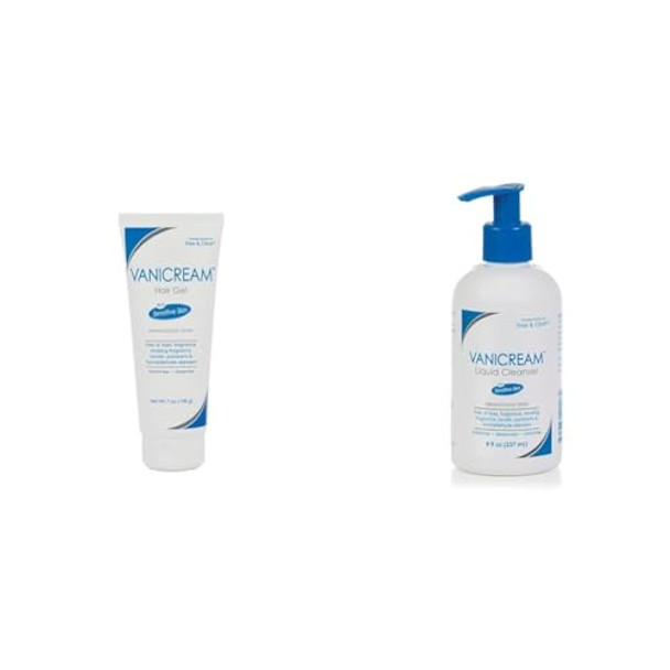 Vanicream Sensitive Skin Hair Gel 7 Oz And Facial Cleanser 8 Oz Bundle
