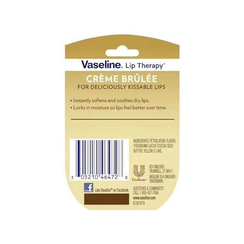 Vaseline Lip Therapy Lip Balm Creme Brulee 0.25 Oz (Pack Of 7)