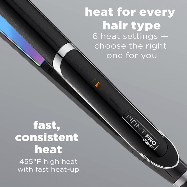 INFINITIPRO BY CONAIR Rainbow Titanium Flat Iron 1 Inch Black