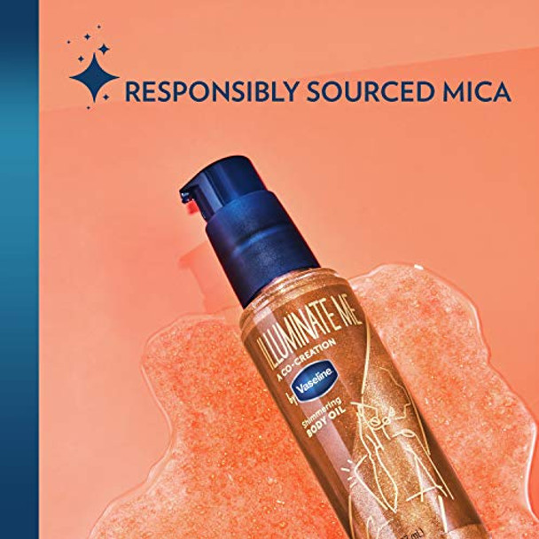 Vaseline Illuminate Me Shimmering Body Oil 3 Travelfriendly 3Pack – Glow Up Essentials For Melaninrich Skin 3.3 Oz Ea