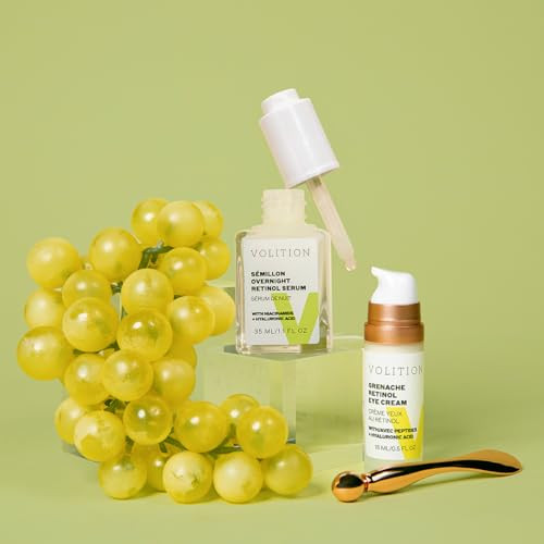 Volition Beauty Vineyard Beauty Secrets Kit Antiaging Retinol Skincare Routine Sémillon Overnight Retinol Serum Grenache Retinol Eye Cream & Eye Depuffer Reduce The Appearance Of Wrinkles