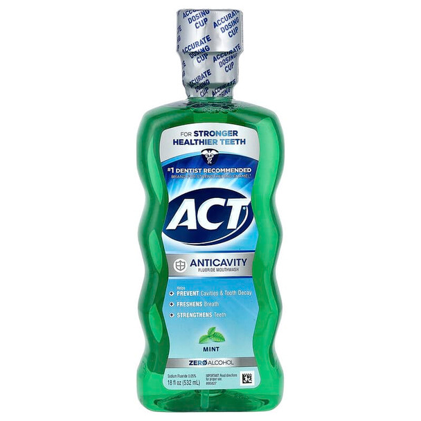 Act Anticavity Zero Alcohol Fluoride Mouthwash 18 Fl. Oz.