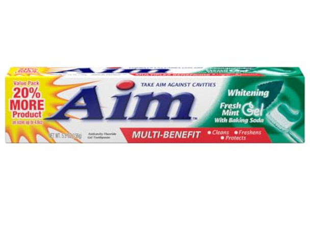 Aim Toothpaste 6 Oz Tube (Pack Of 6) Fresh Mint Gel